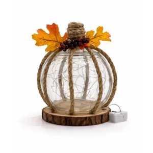 Rustic Glass Pumpkin Lantern